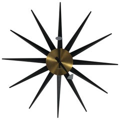 Vintage Rare Oversized Modern Spike Clock by George Nelson, Howard Miller