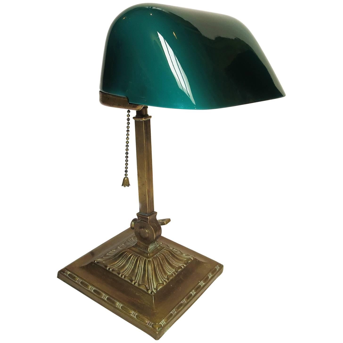 Early Emeralite Single Shade Desk or Library Lamp
