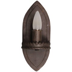 1 of 6 Antique Single 1920s Simple Iron Sconce