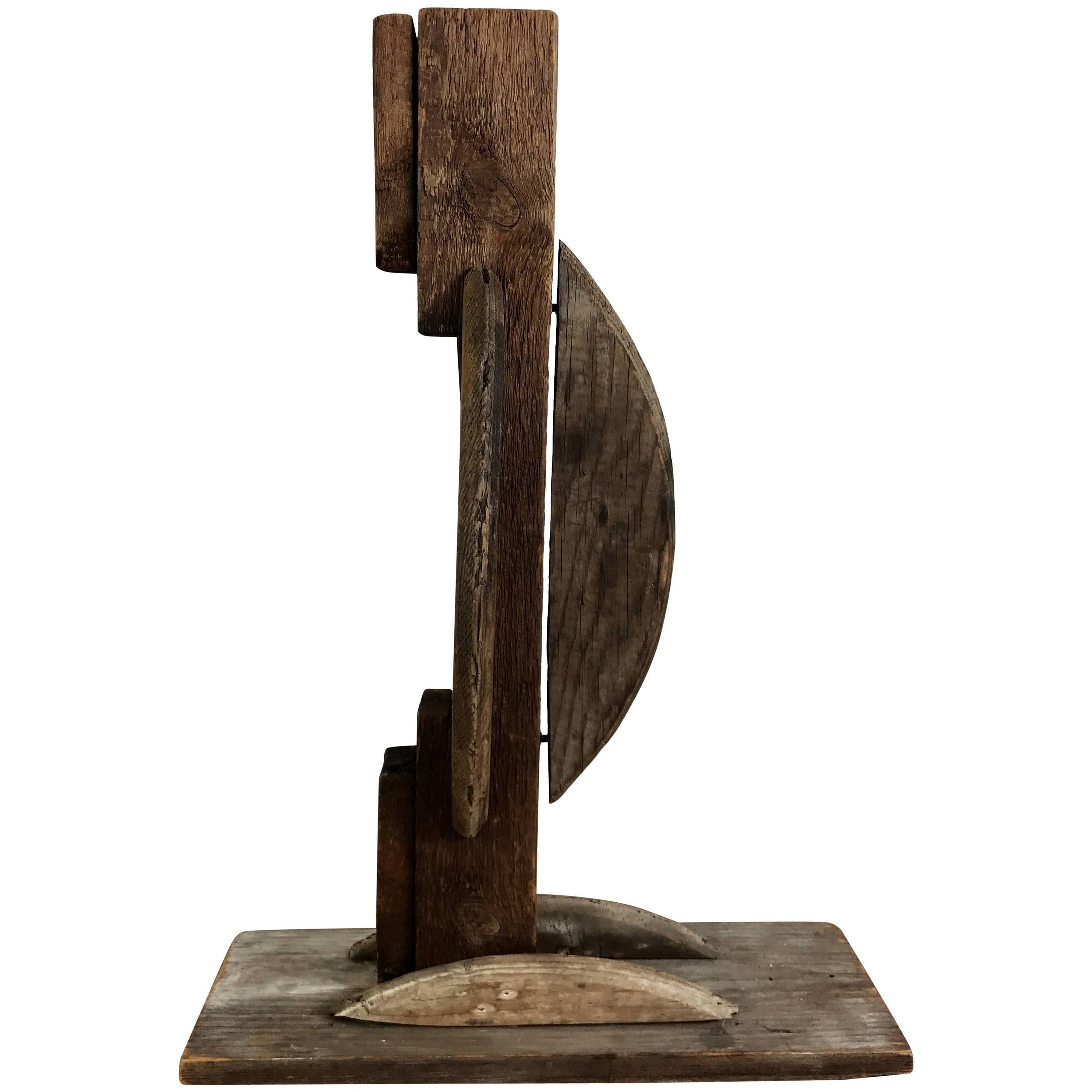 Constructivist Bauhaus Wood Sculpture by Yuri Suhl