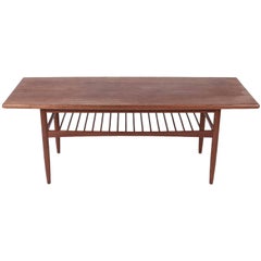 Danish Mid-Century Teak Grete Jalk Style Surfboard Coffee Table