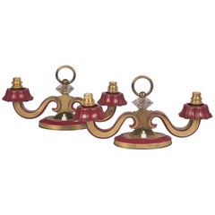 Pair of Bronze and Lacquered Mantle Lamps, French, 1930s 9