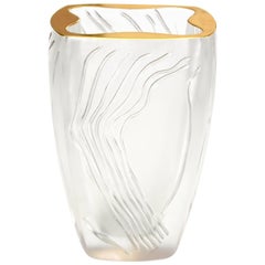 Lalique Limited Edition 'Yasna' Vase with a Gold Detail, circa 2000