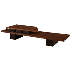 Mid Century Two-Tier Studio Slat Bench Coffee Table