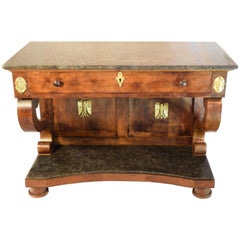 Charles X Period Mahogany Console with Drawer