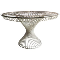 Mathieu Mategot Antheor Table Dining Garden Steel and Glass, 1950s