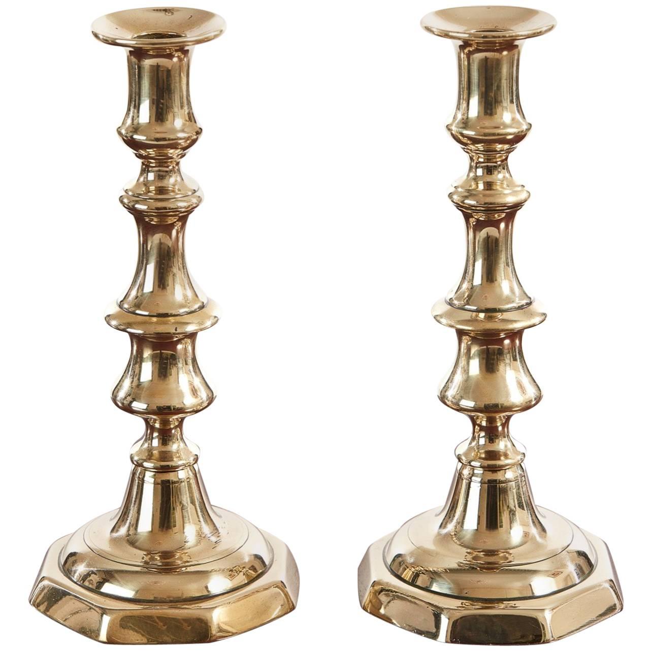 Pair of Antique Brass Candlesticks