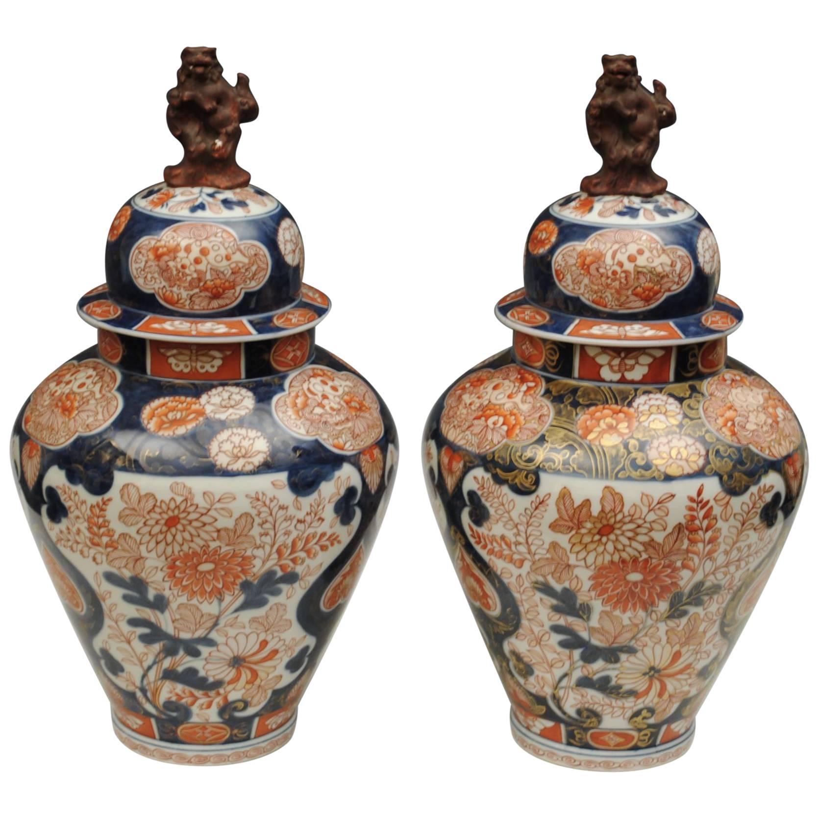 Pair of 18th Century Japanese Imari Vases