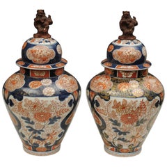 Pair of 18th Century Japanese Imari Vases