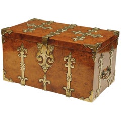 Unusual Burr Walnut Coffer Fort