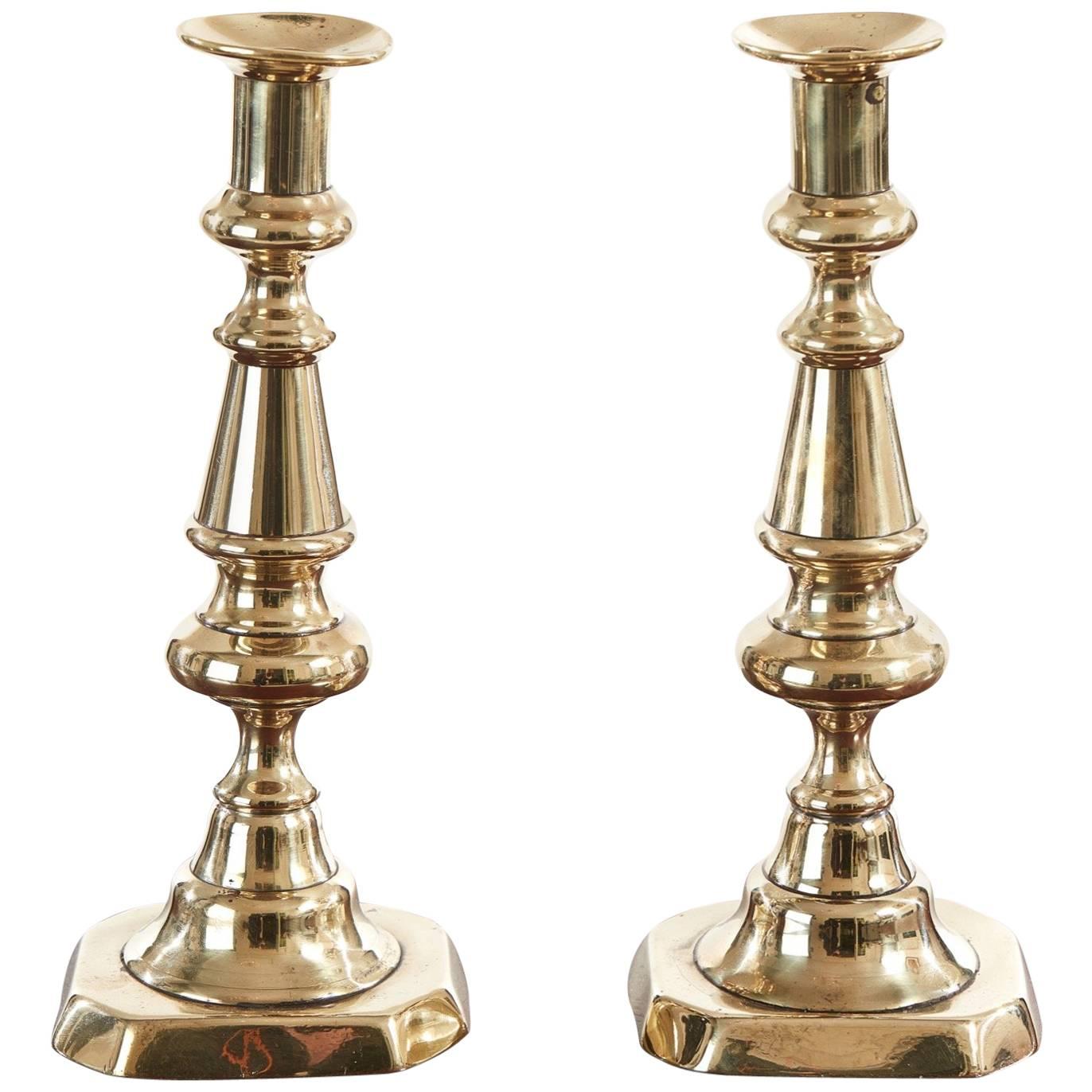 Pair of Antique Brass Candlesticks