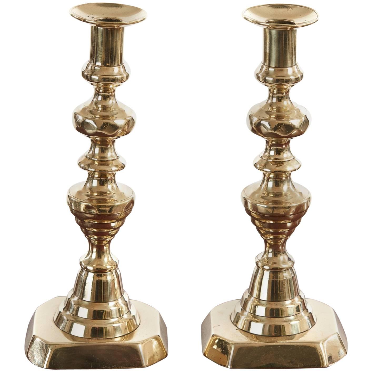Pair of Antique Brass Candlesticks at 1stDibs antique brass