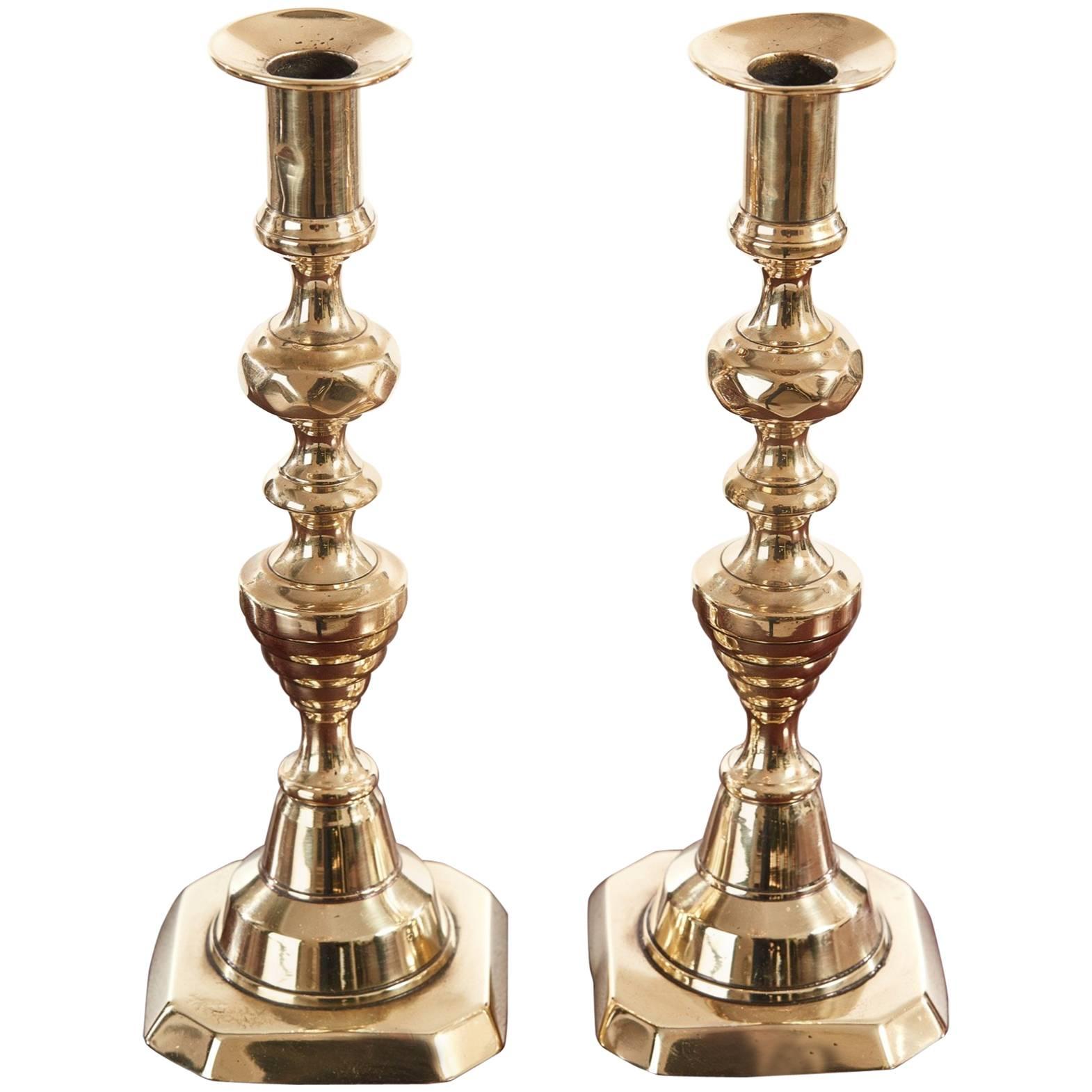 Pair of Antique Brass Candlesticks