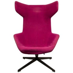 Moroso Lounge Swivel Wingback Chair by Alfredo Haberli, Italy