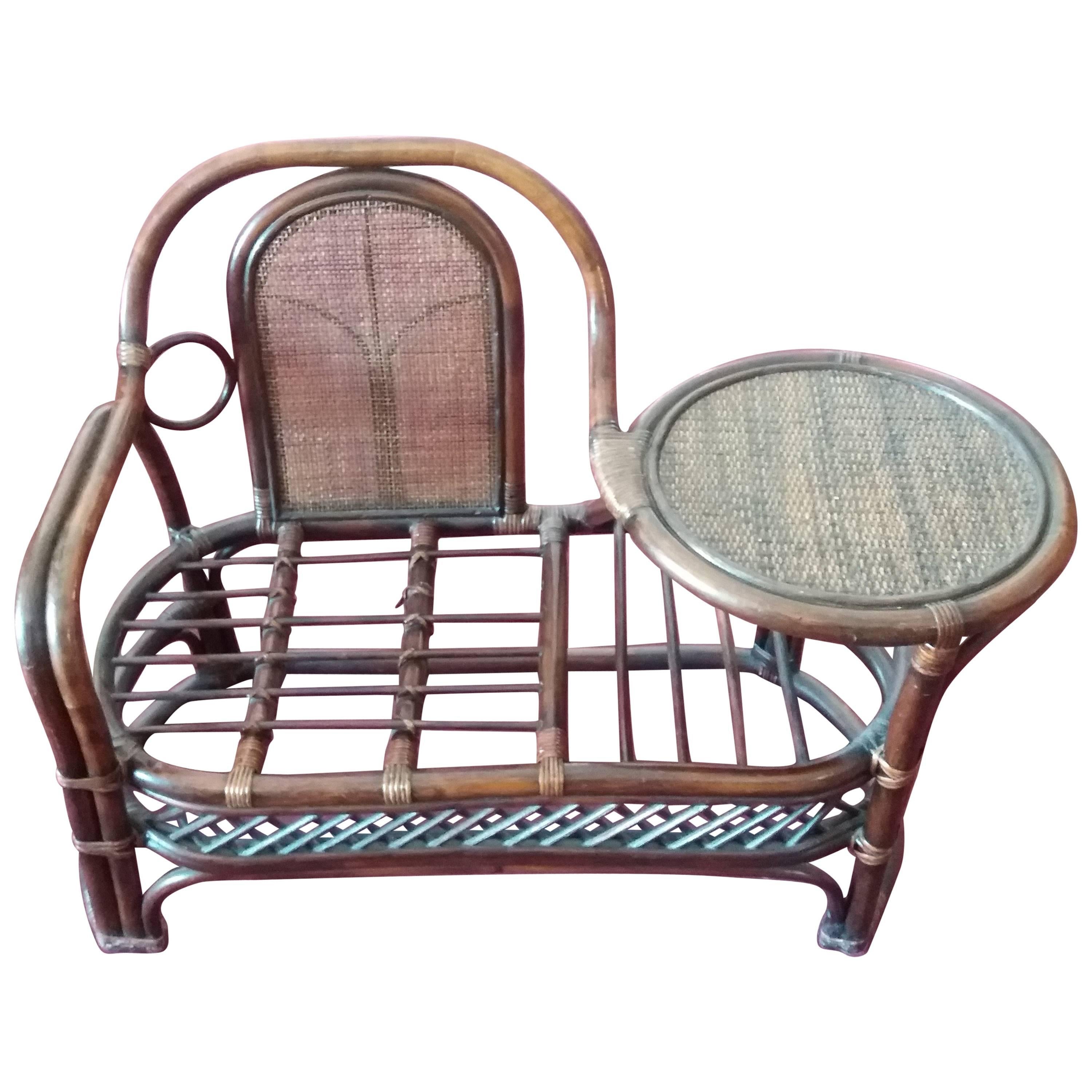 20th Century Italian brown Baby Wicker Chair For Sale