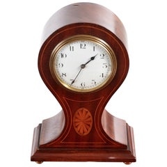 Edwardian Inlaid Mahogany Balloon Clock