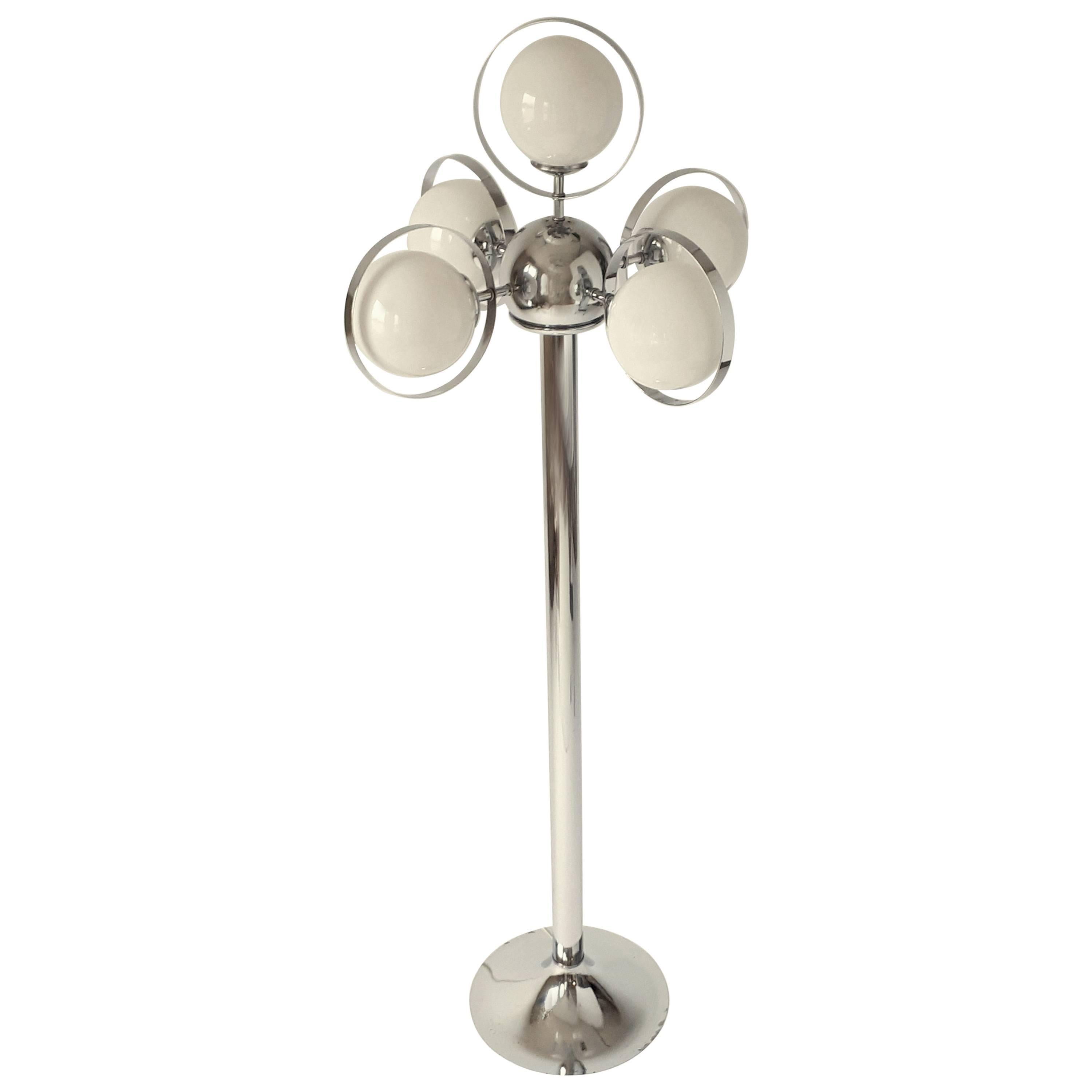 Atomic Molecule  Chrome Floor Lamp , 1970s , USA