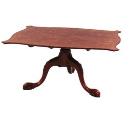 George III Inlaid Mahogany Serpentine Low Table