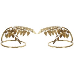 Refurbished Pair of Brass Table Lamps Tommaso Barbi, Italy, 1970