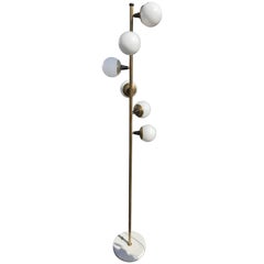 Beautiful Stilnovo Spiral Opaline Six Lighting, circa 1960