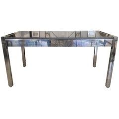 Chic Pace Chrome and Granite Mid-Century Modern Desk