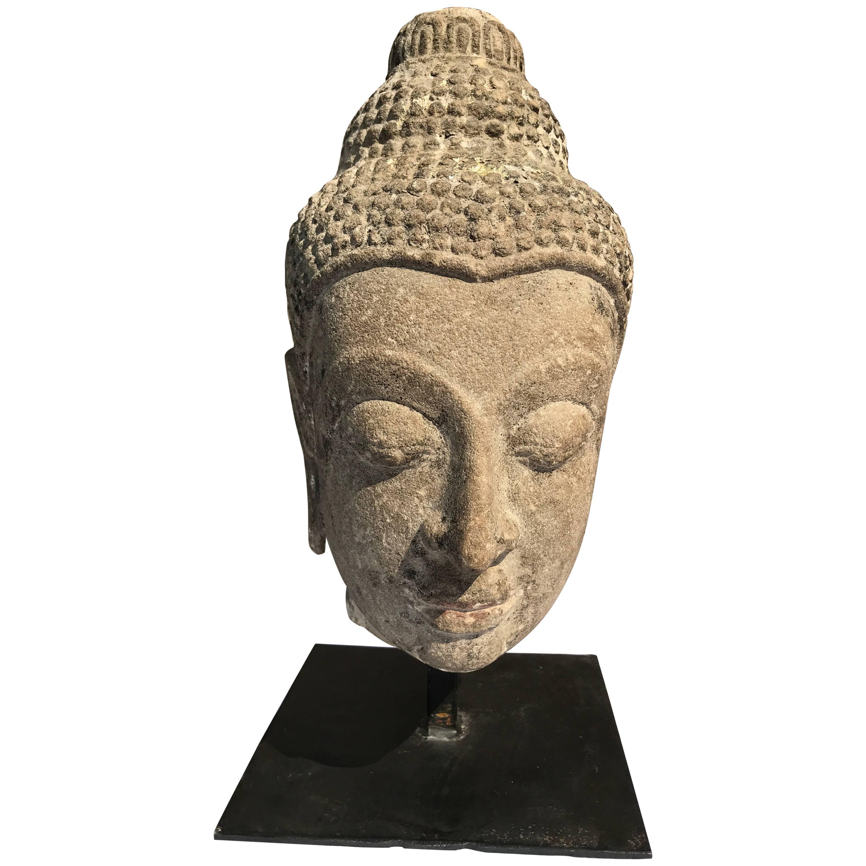 Fine Serene Antique Buddha Head, 18th Century