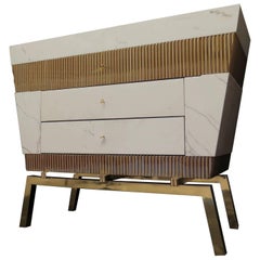 Chest of Drawers with Marble and Brass, Italy, 2016 10