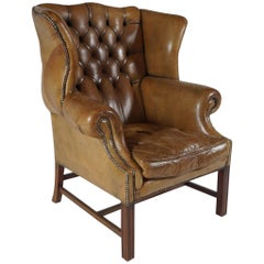Leather Wingback Library Chair 9