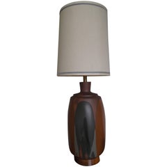1970s, Huge David Cressey Drip Glaze Pottery Architectural Lamp 11