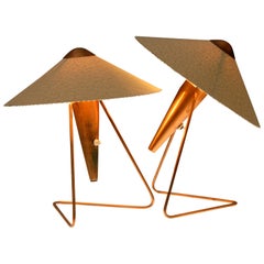 Mid-Century Copper Table Lamp by Helena Frantová, Set of Two