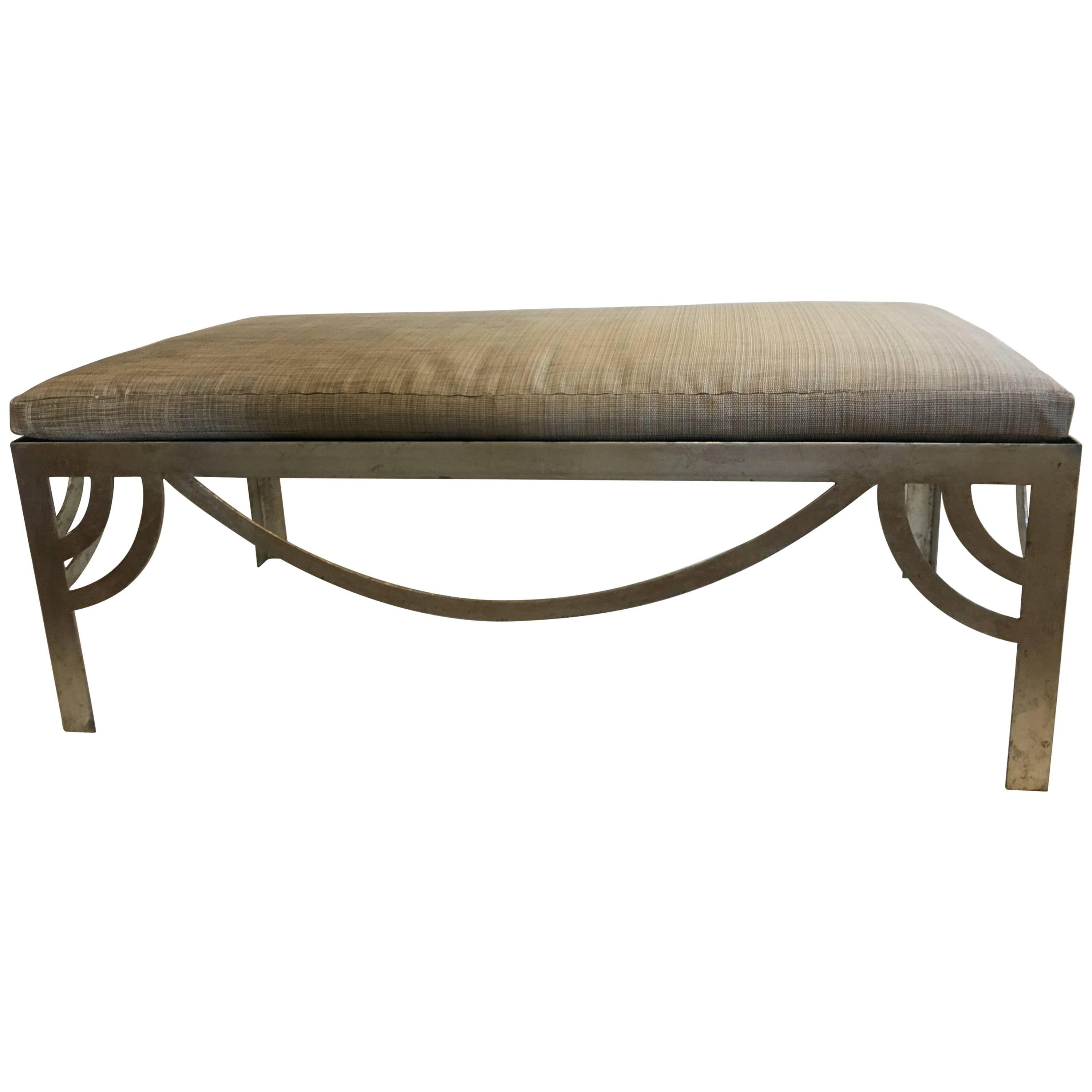 Casamidy Ixelles Bench in Silverleaf Finish For Sale