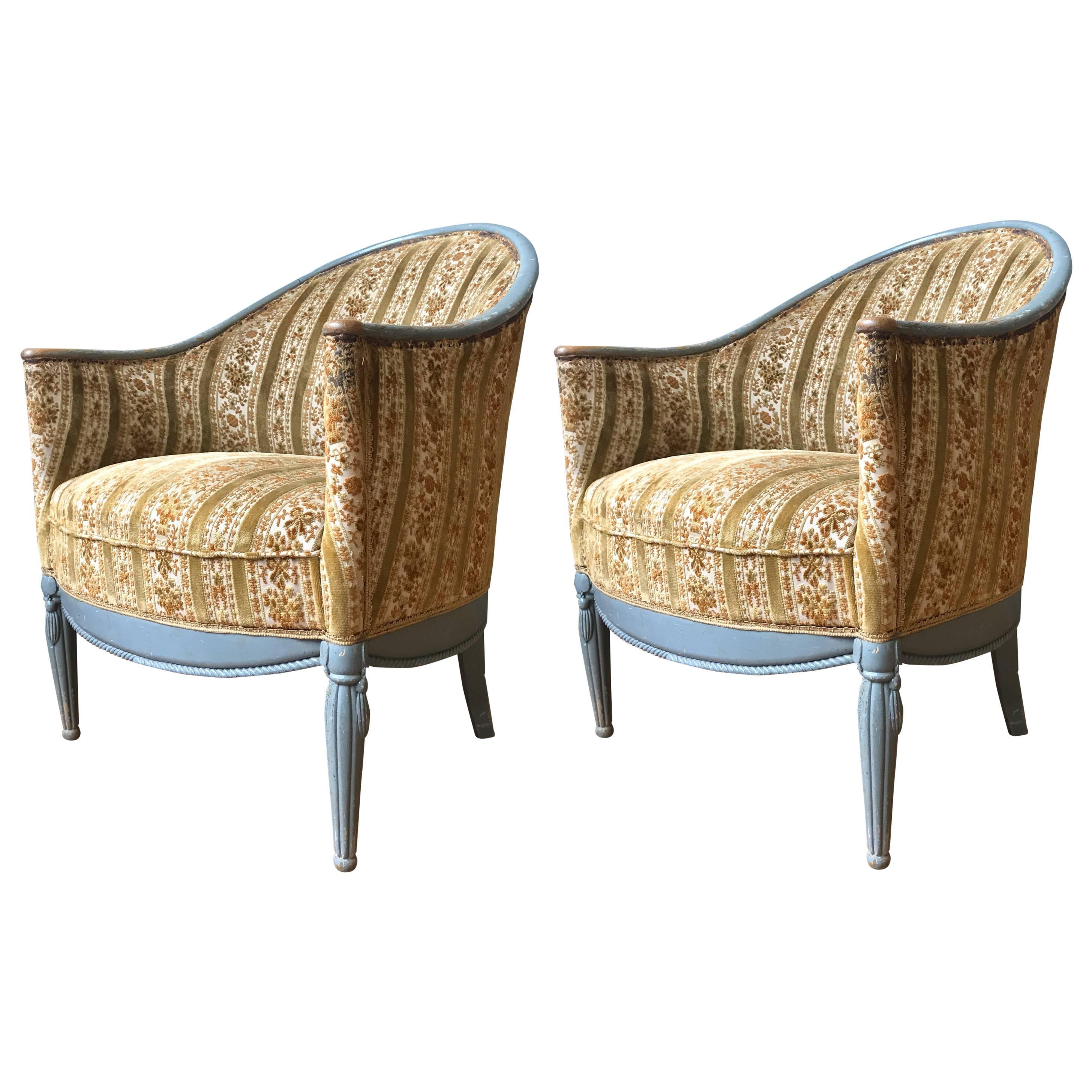 Pair of French Art Deco Style Armchairs