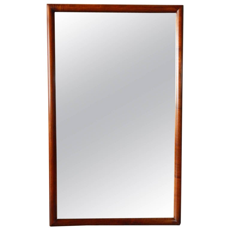 MidCentury Modern Walnut Mirror by Furniture Co. For Sale at 1stDibs