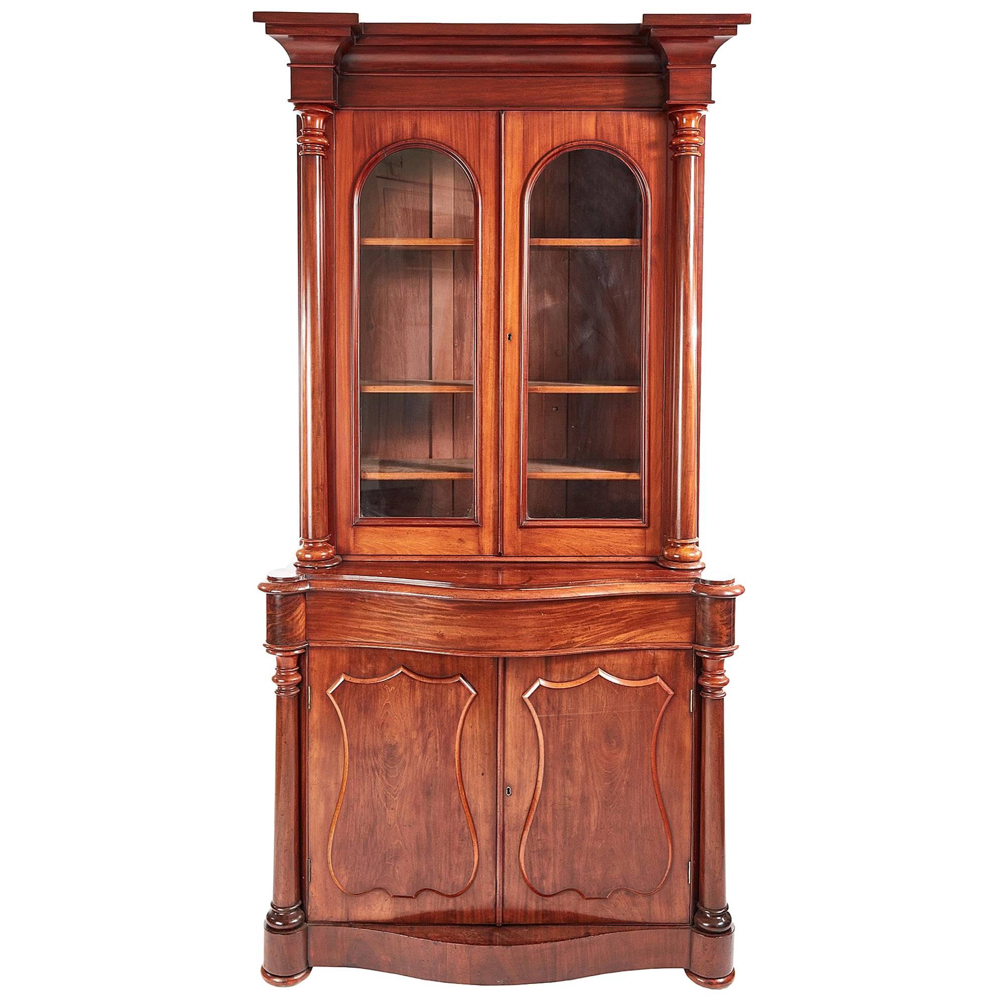 Quality Victorian Mahogany Bookcase For Sale