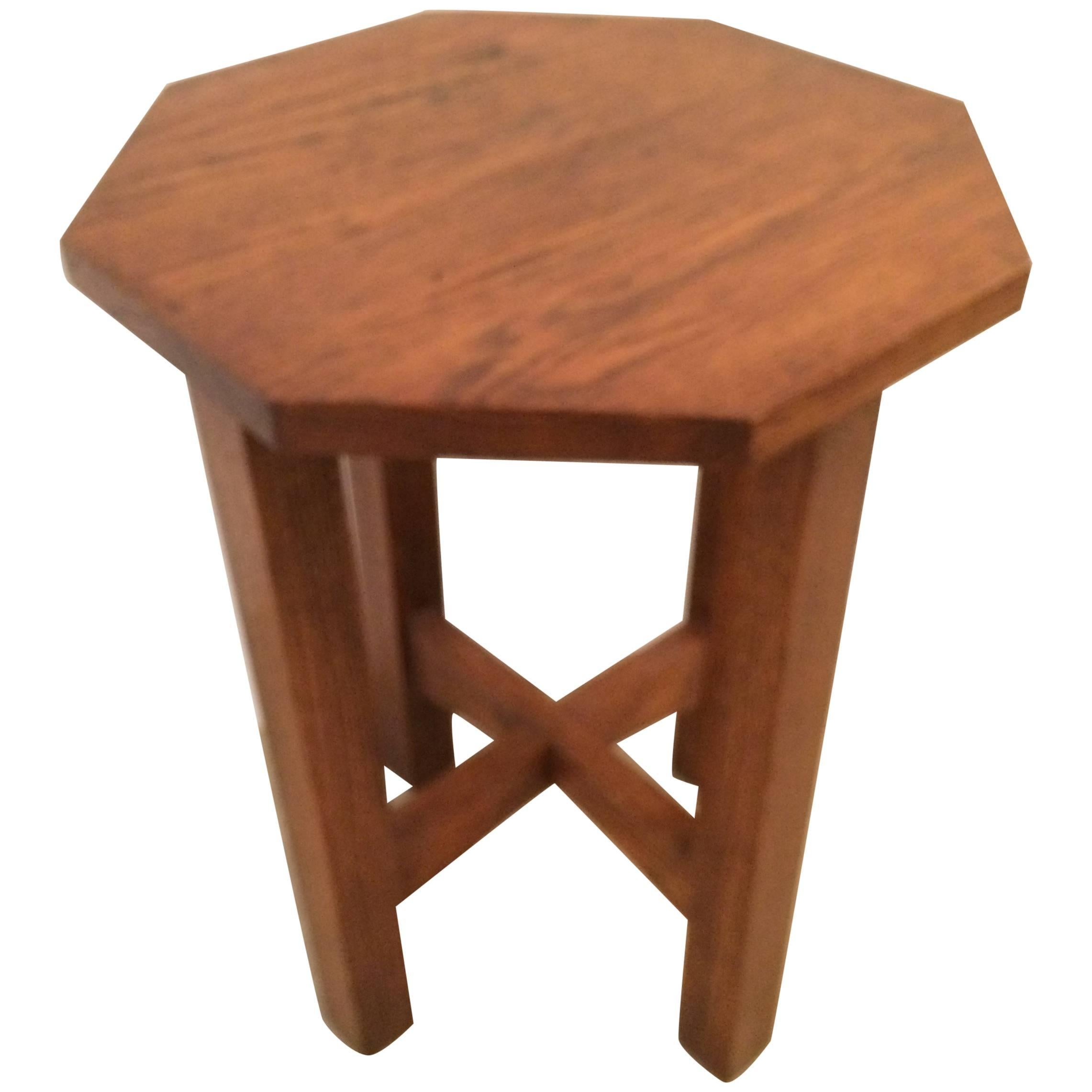 Mission Style 19th Century Oak Octagonal Small Side Drinks Table