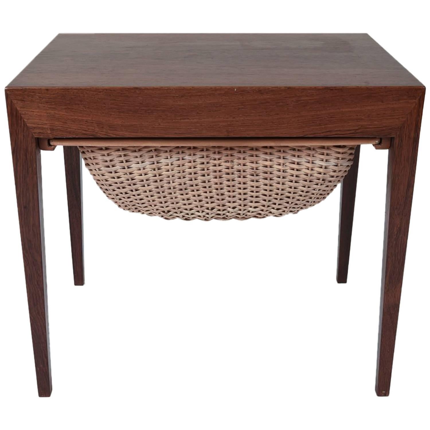Mid-Century Rosewood Sewing Table by Severin Hansen for Haslev