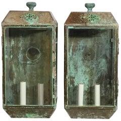 Pair of Vintage Wall Hanging Lanterns Pair of Vintage Wall Hanging Lanterns