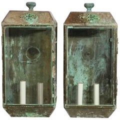 Pair of Vintage Wall Hanging Lanterns