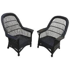 Antique Bar Harbor Willow Wicker Chairs