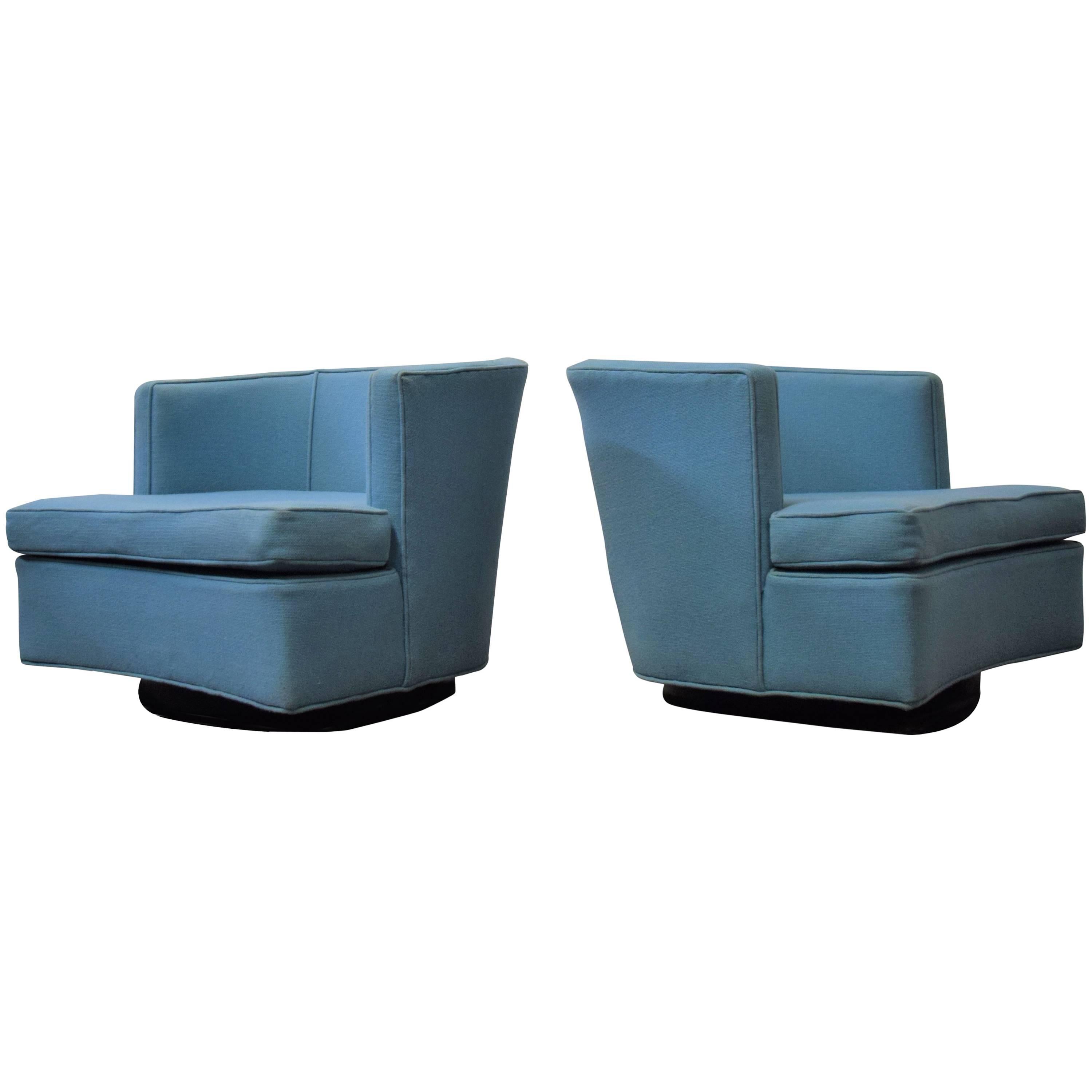 Pair of Harvey Probber Swivel Lounge Chairs