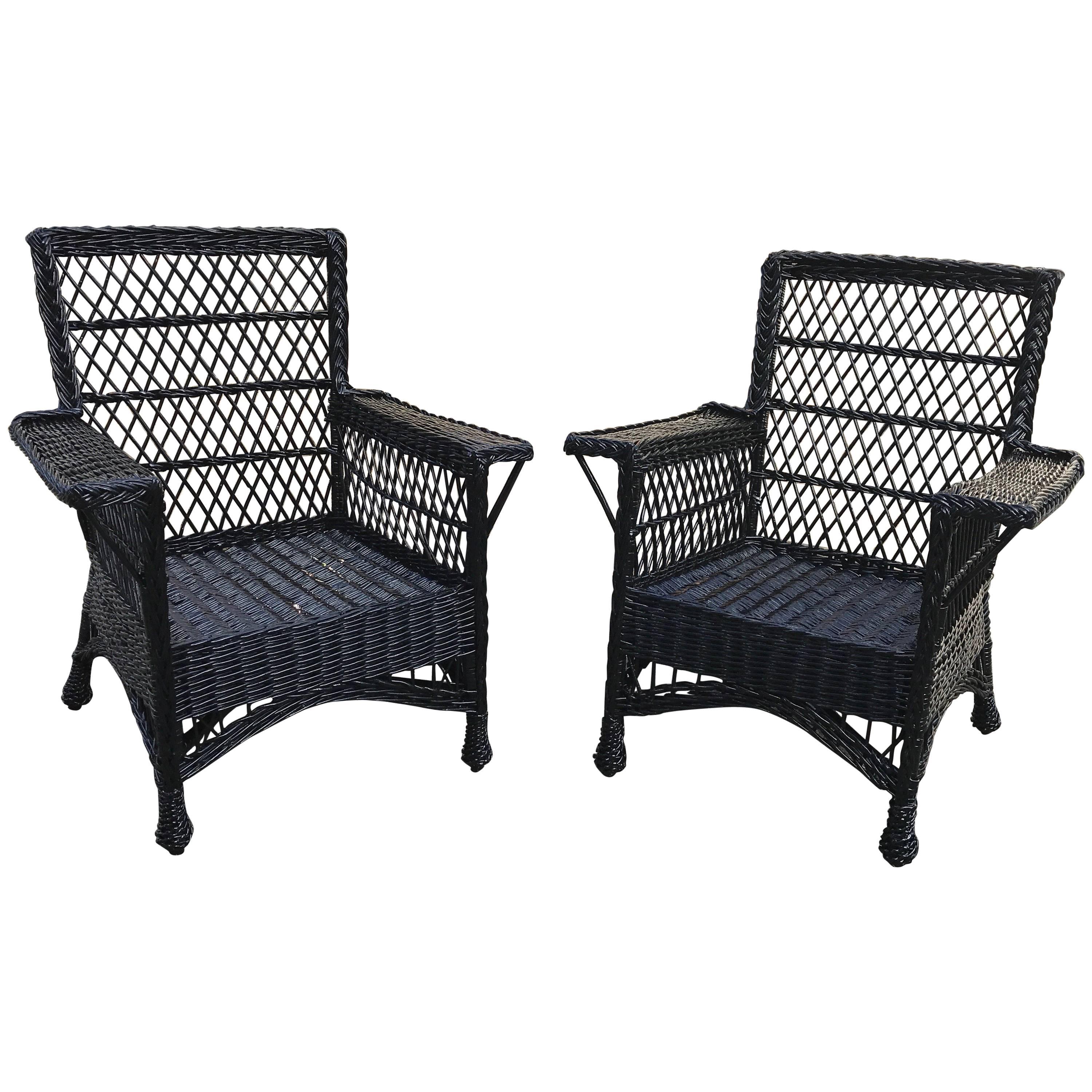Antique Bar Harbor Wicker Willow Chairs