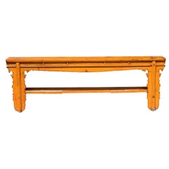 Antique Long Narrow Table, Saffron Lacquer, Single Board