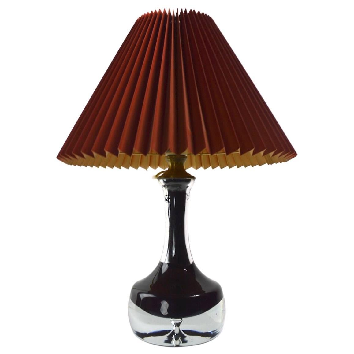 Lampe en verre moderne danoise probablement d'Orrefors