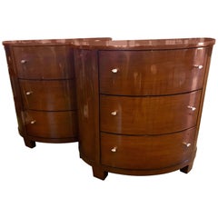 Pair of Labelled Demilune Nancy Corzine Nightstands or End Tables