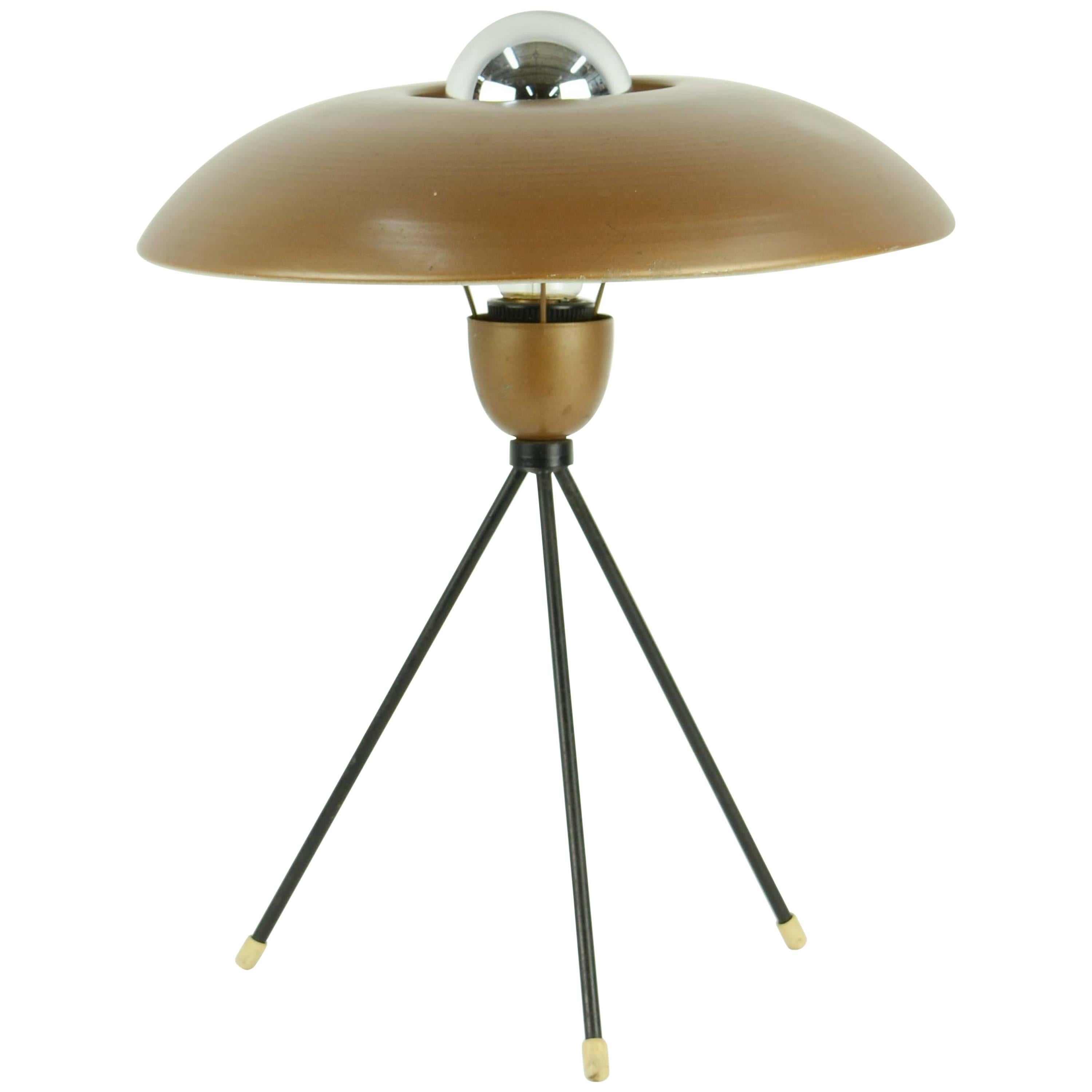 Very Rare Louis Kaiff Tripod UFO Table Lamp for Phillips