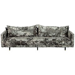 Used Mid-Century Modern Crushed Velvet with Show Wood Sofa