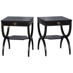 Pair of Ebonized Mahogany Regency Style Table Stands