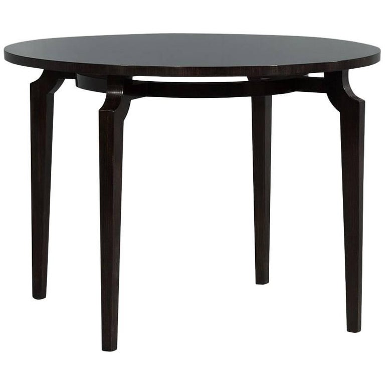 Zebrawood Round Dining Breakfast Table For Sale at 1stdibs