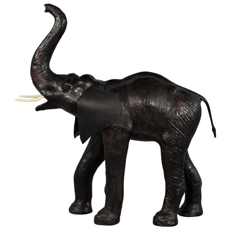 Vintage Leather Handcrafted Elephant