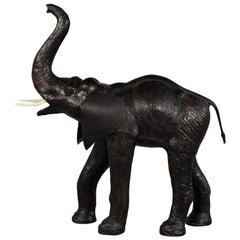 Vintage Leather Handcrafted Elephant